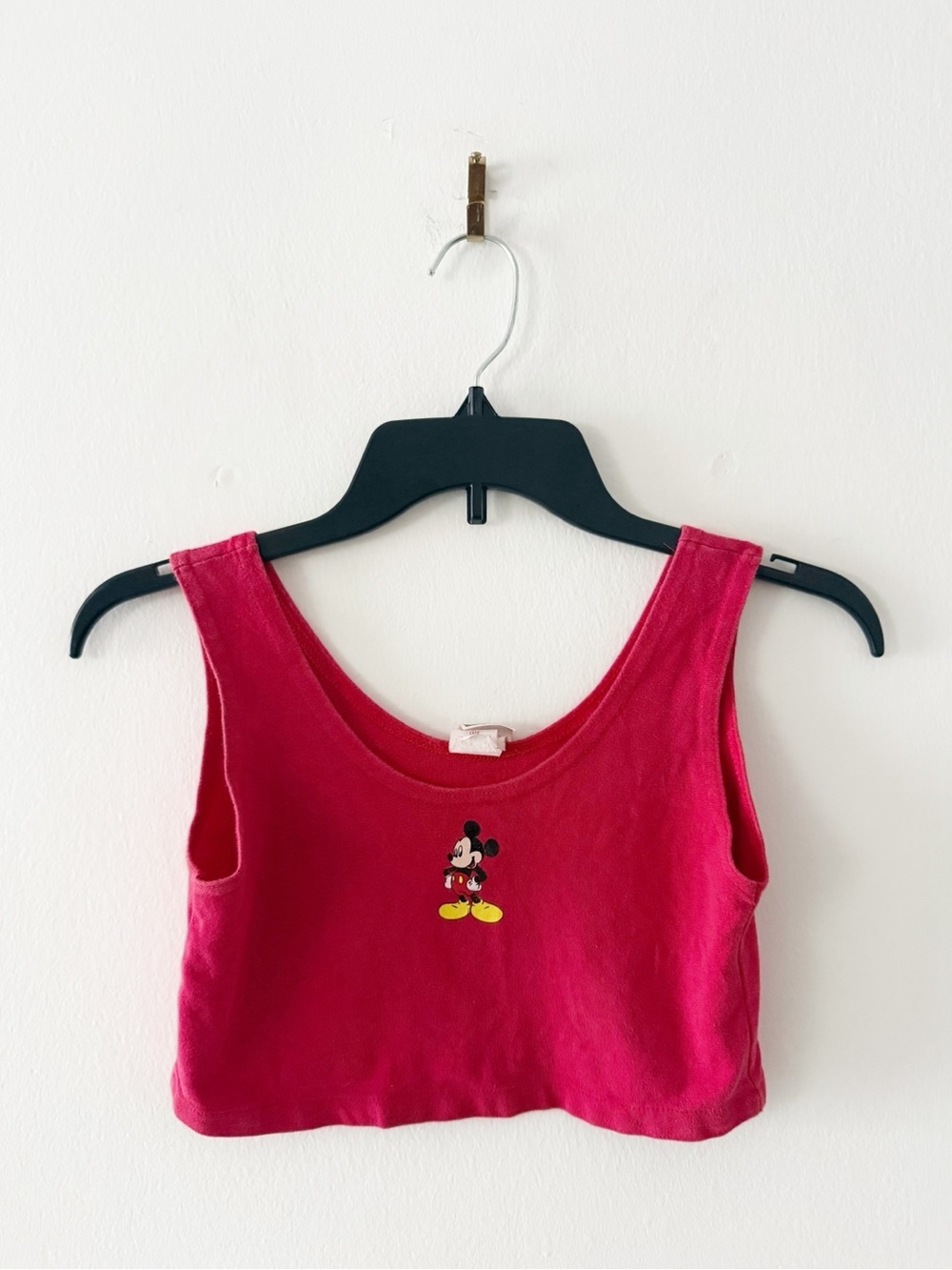 Vintage 90s Mickey Unlimited Disney Red Mickey Mouse Crop Top One Size